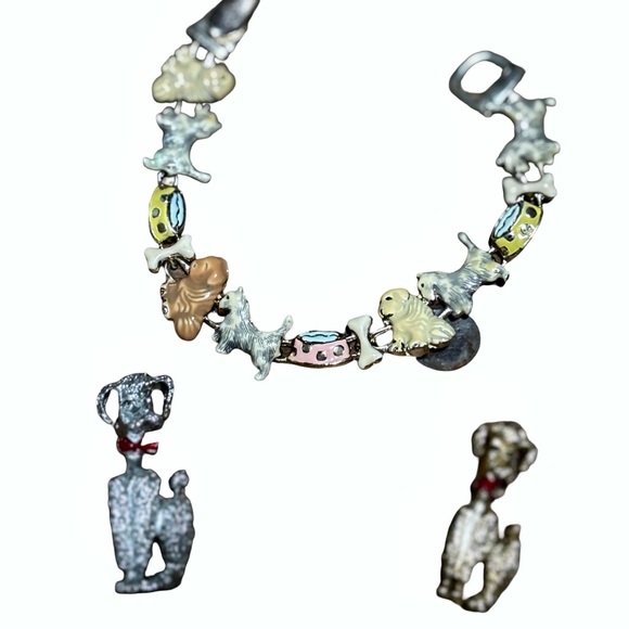 Jewelry - Vintage Antique Dog Charm Bracelet 1950’s Untested Estate Sale